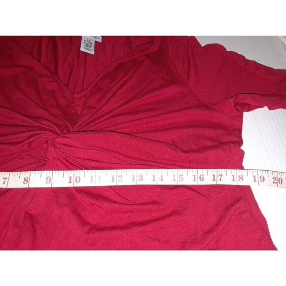 Catherines Dress size 14 Twist-Knot Midi Short Sleeve Dress Red - Picture 4 of 7